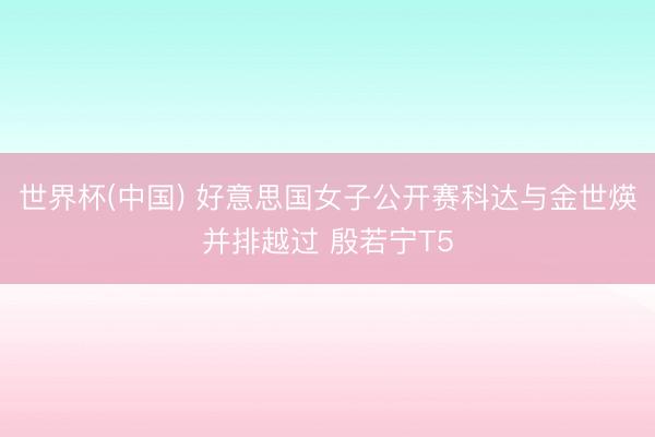 世界杯(中国) 好意思国女子公开赛科达与金世煐并排越过 殷若宁T5