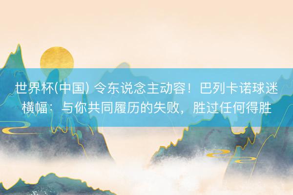 世界杯(中国) 令东说念主动容！巴列卡诺球迷横幅：与你共同履历的失败，胜过任何得胜