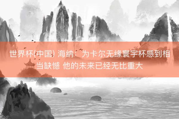 世界杯(中国) 海纳:为卡尔无缘寰宇杯感到相当缺憾 他的未来已经无比重大