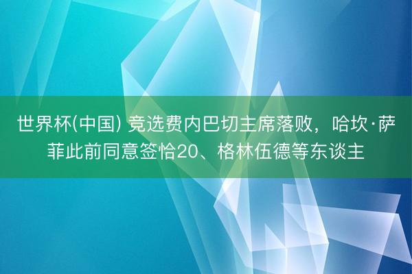 世界杯(中国) 竞选费内巴切主席落败，哈坎·萨菲此前同意签恰20、格林伍德等东谈主