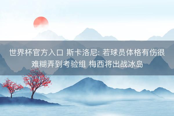 世界杯官方入口 斯卡洛尼: 若球员体格有伤很难糊弄到考验组 梅西将出战冰岛