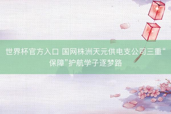 世界杯官方入口 国网株洲天元供电支公司三重“保障”护航学子逐梦路
