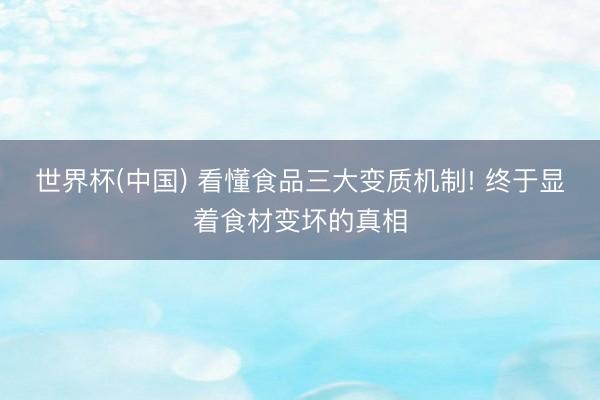 世界杯(中国) 看懂食品三大变质机制! 终于显着食材变坏的真相