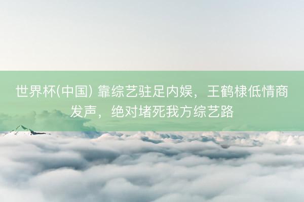 世界杯(中国) 靠综艺驻足内娱，王鹤棣低情商发声，绝对堵死我方综艺路