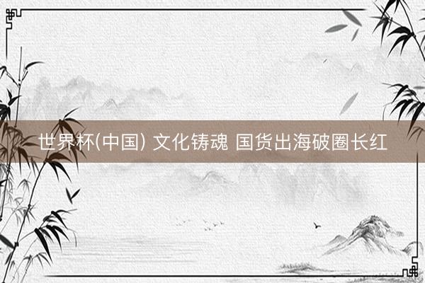 世界杯(中国) 文化铸魂 国货出海破圈长红